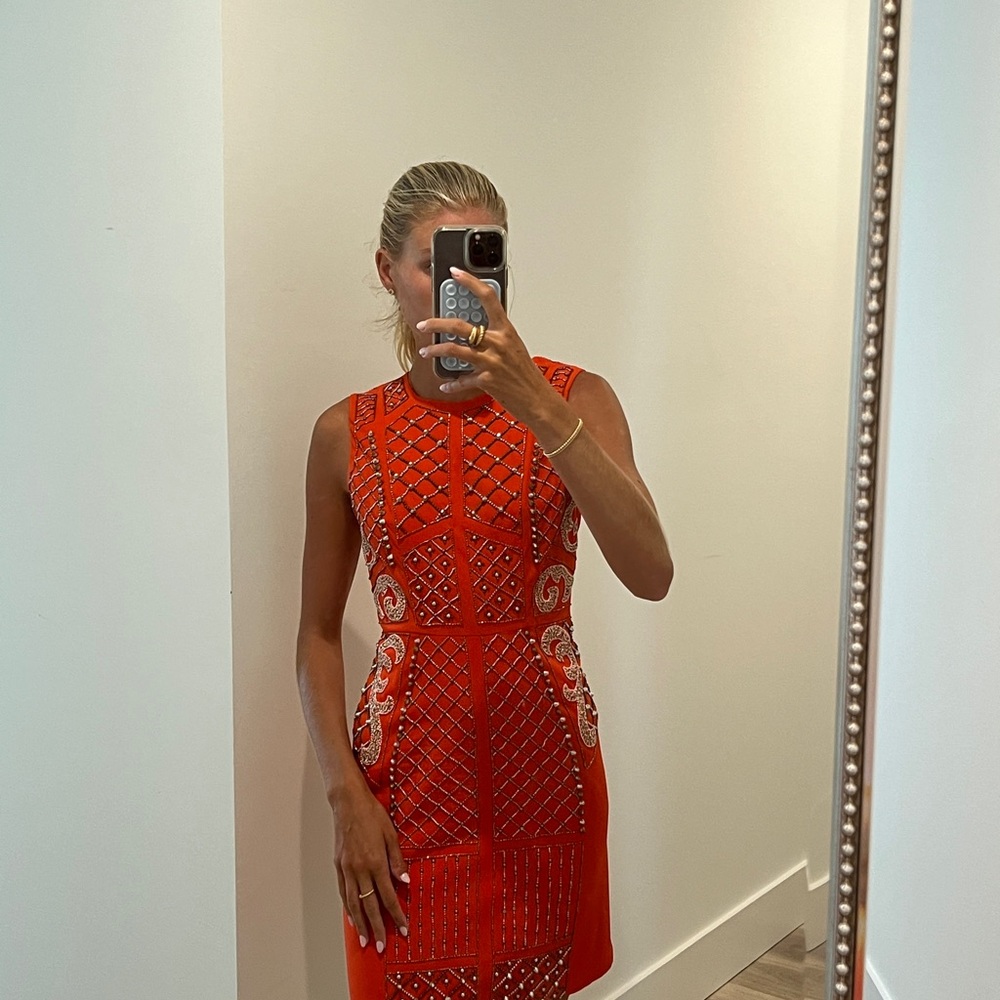 Beaded Orange Dress from Anthropologie
